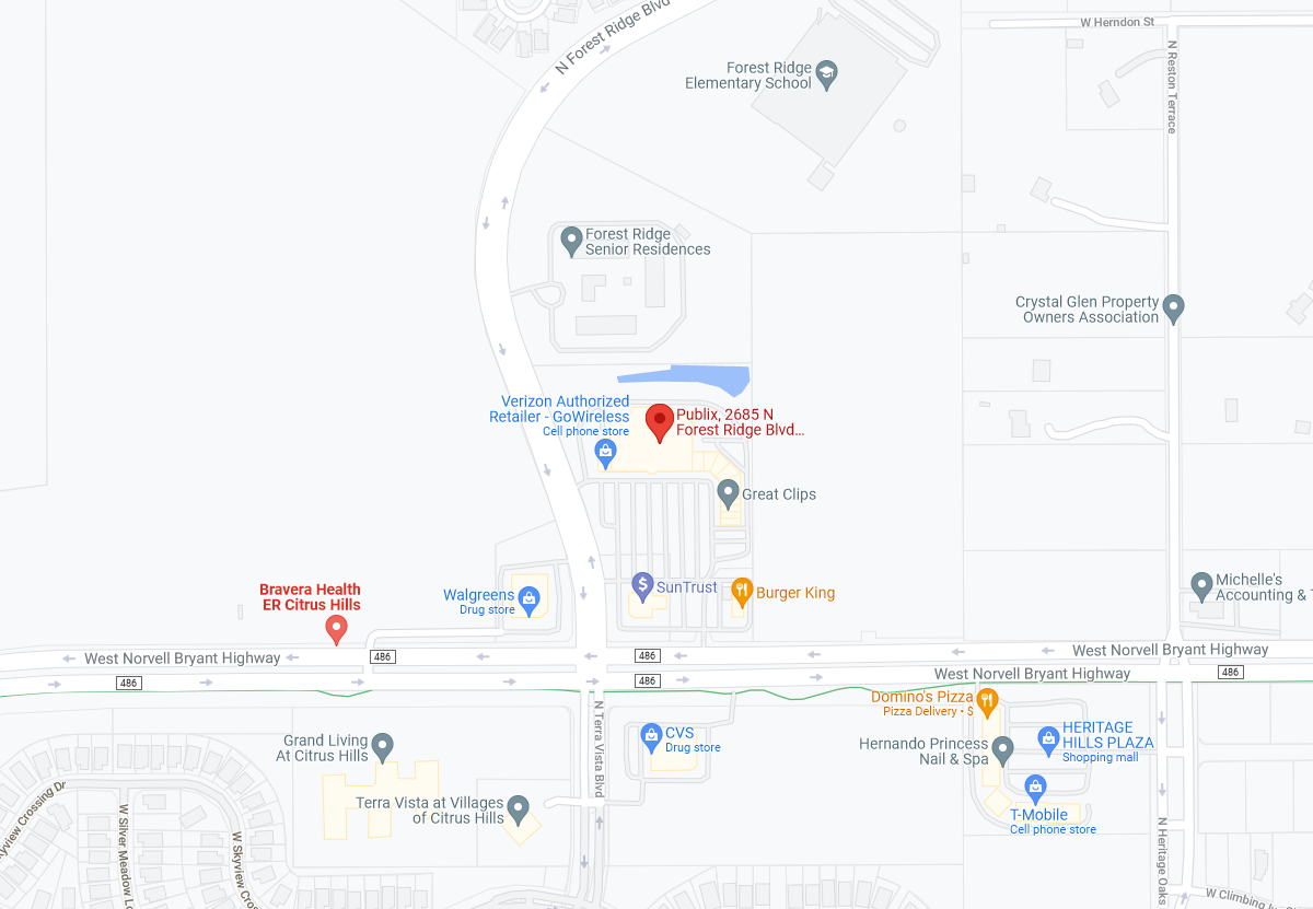 Map to crystal river office
