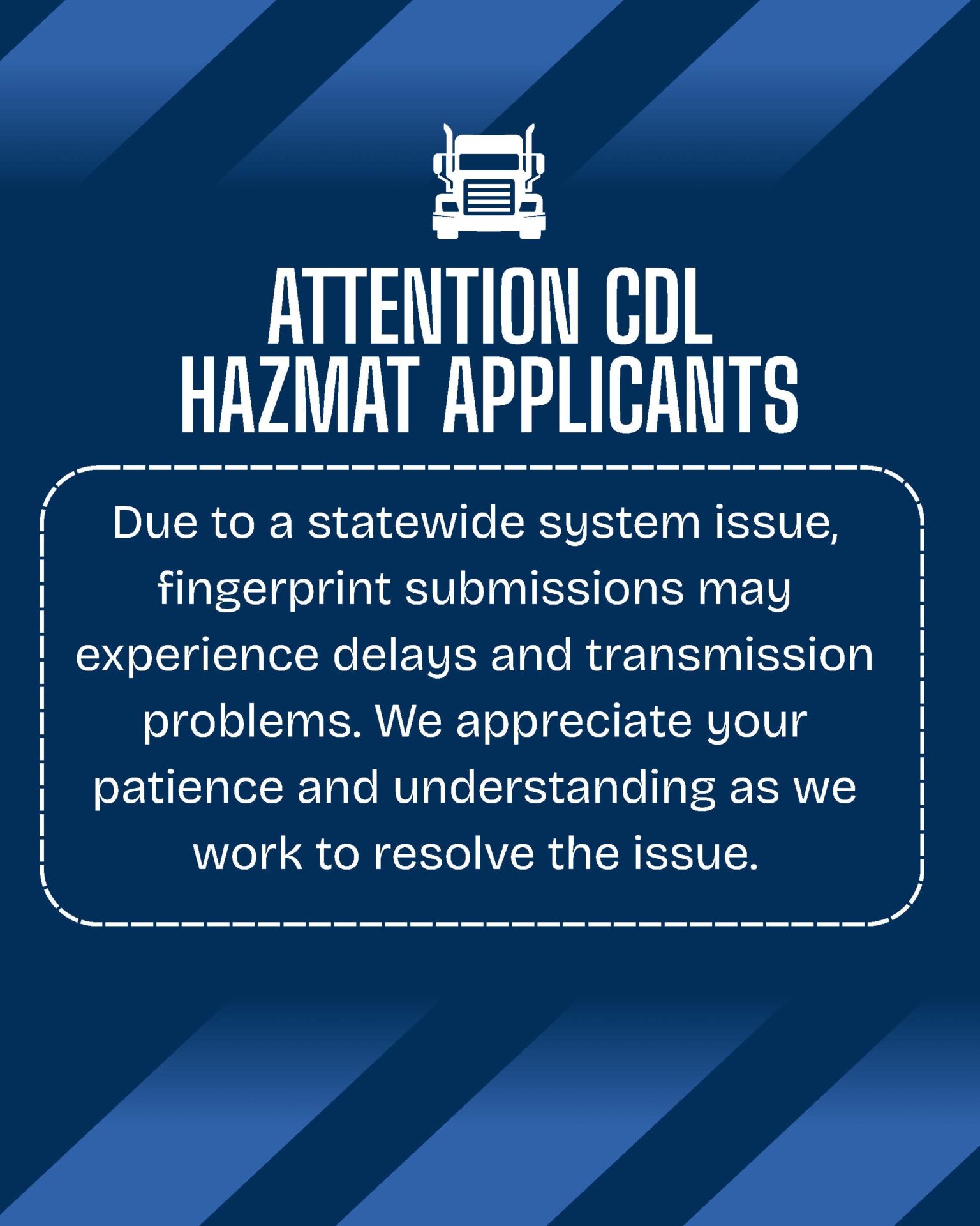 CDL Hazmat Announcement